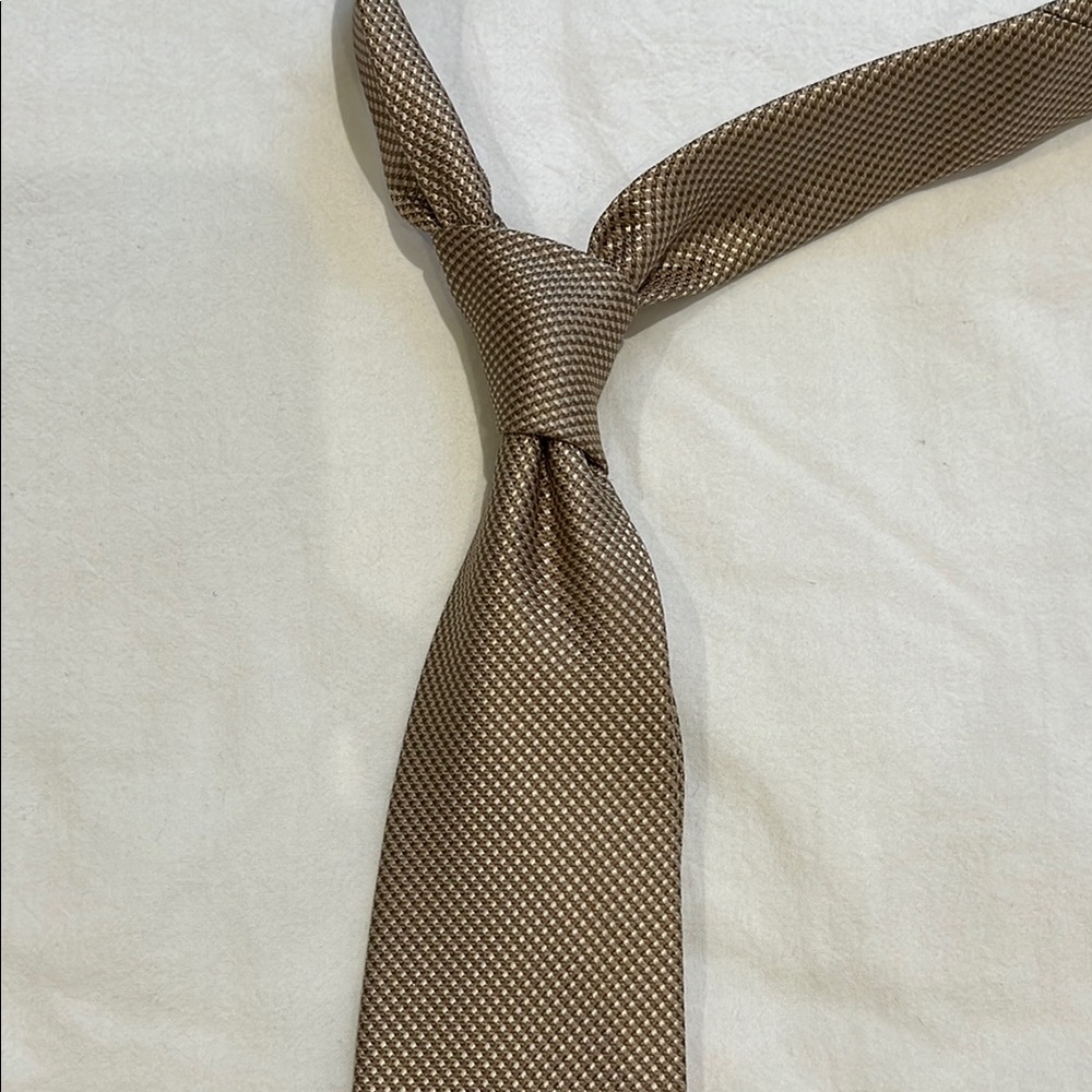 Gold Check Silk Tie